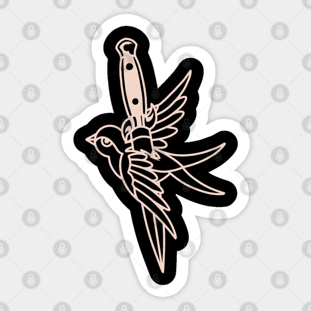 SWALLOW DAGGER Sticker by Allotaink